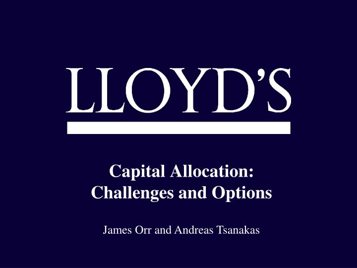 capital allocation challenges and options