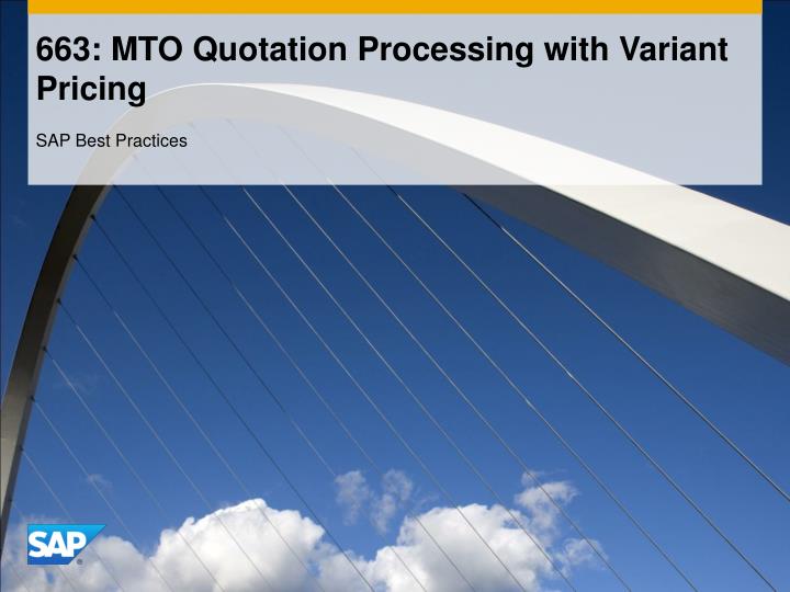 663 mto quotation processing with variant pricing