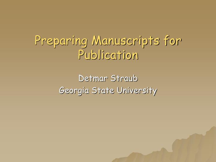 preparing manuscripts for publication