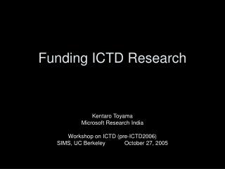 Funding ICTD Research