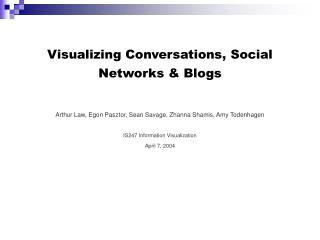 Visualizing Conversations, Social Networks &amp; Blogs