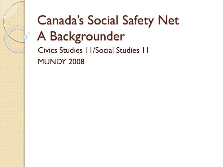 canada s social safety net a backgrounder
