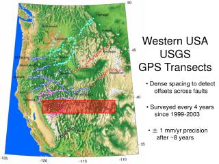 Western USA USGS GPS Transects