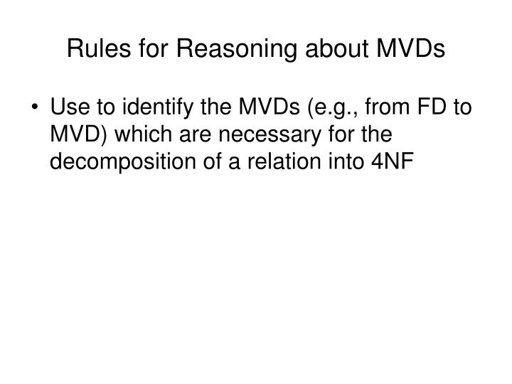 rules for reasoning about mvds