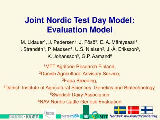 Joint Nordic Test Day Model: Evaluation Model