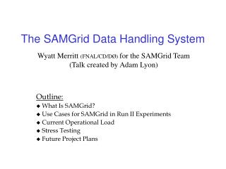 The SAMGrid Data Handling System