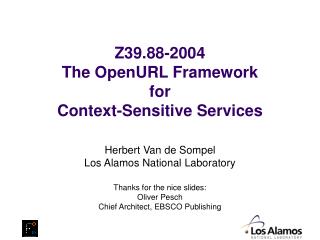 Z39.88-2004 The OpenURL Framework for Context-Sensitive Services
