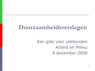 duurzaamheidsverslagen