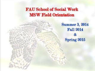 FAU School of Social Work MSW Field Orientation