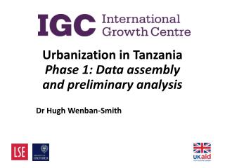 Urbanization in Tanzania Phase 1: Data assembly and preliminary analysis