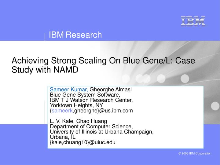 achieving strong scaling on blue gene l case study with namd