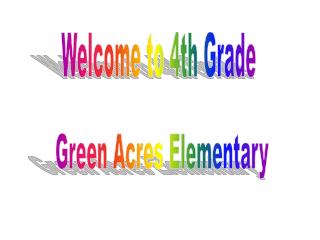 Welcome to 4th Grade