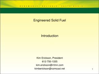 Engineered Solid Fuel