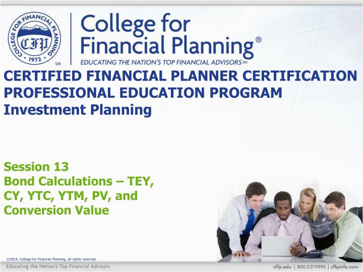 certified financial planner certification professional education program investment planning