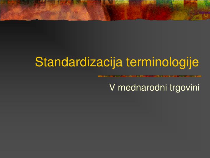 standardizacija terminologije