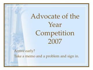 Advocate of the Year Competition 2007