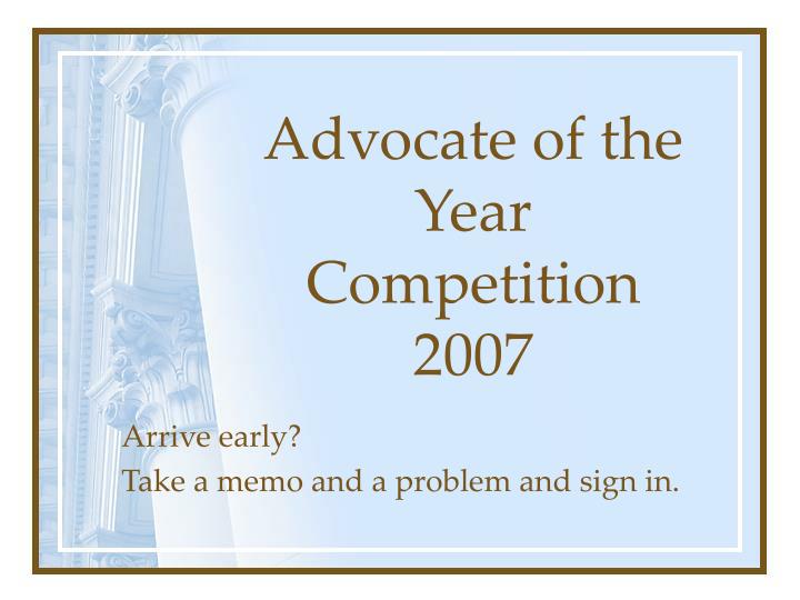 advocate of the year competition 2007
