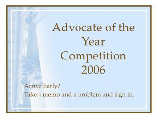Advocate of the Year Competition 2006