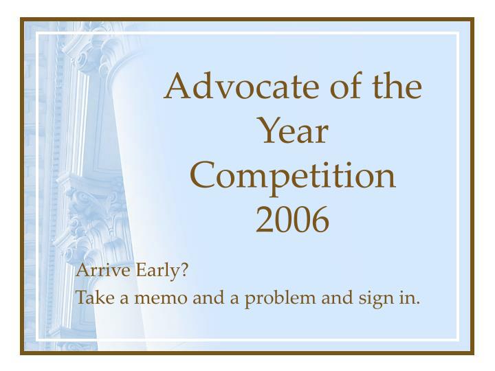 advocate of the year competition 2006