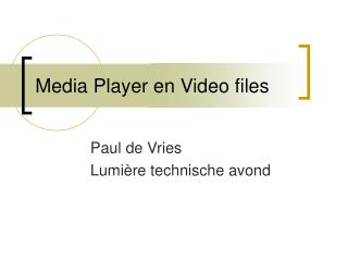 paul de vries lumi re technische avond