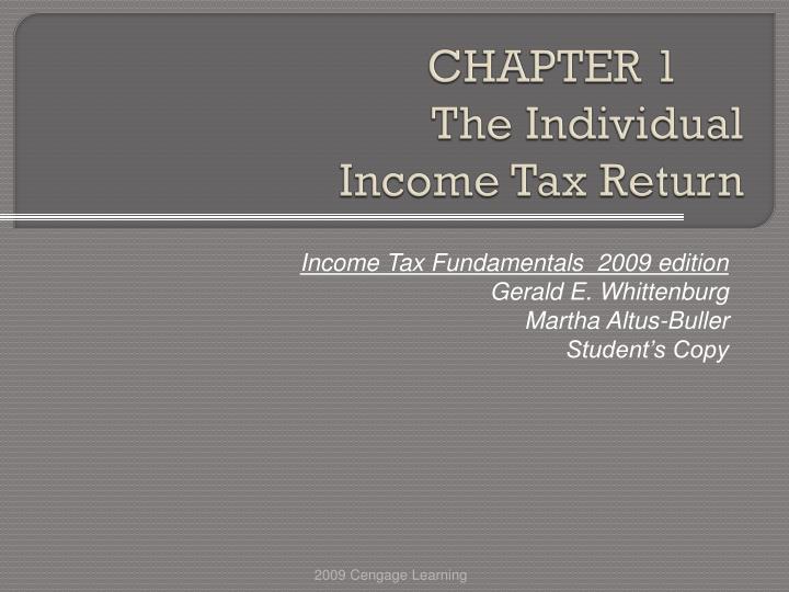 chapter 1 the individual income tax return