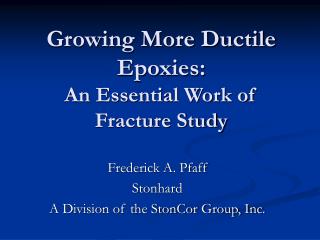 Growing More Ductile Epoxies: An Essential Work of Fracture Study