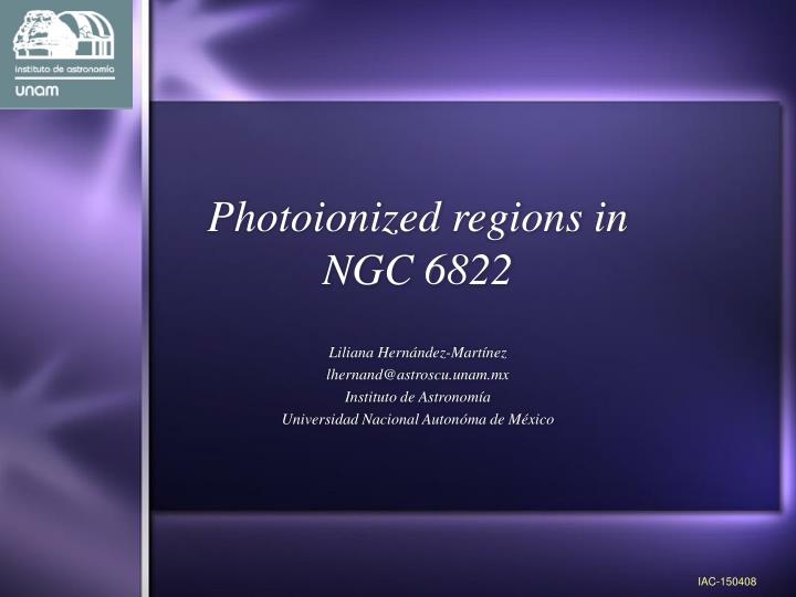 photoionized regions in ngc 6822