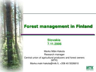 Forest management in Finland