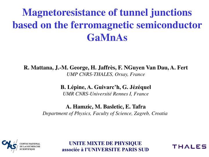 magnetoresistance of tunnel junctions based on the ferromagnetic semiconductor gamnas