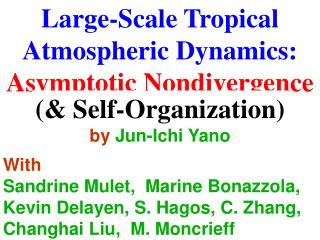 Large-Scale Tropical Atmospheric Dynamics: Asymptotic Nondivergence &amp; Self-Organization