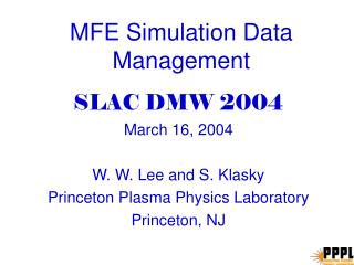 MFE Simulation Data Management