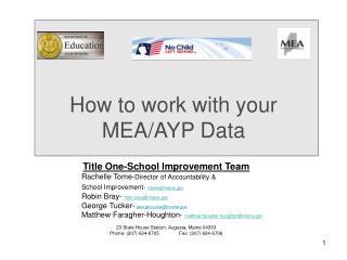 How to work with your MEA/AYP Data