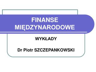 finanse mi dzynarodowe