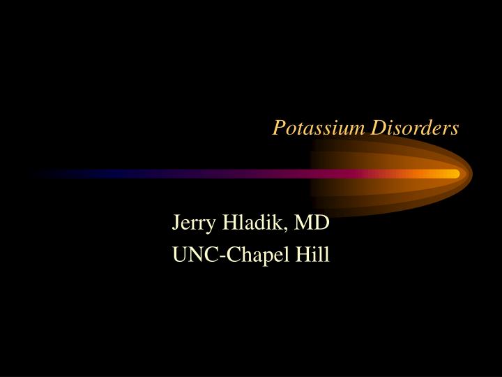 potassium disorders