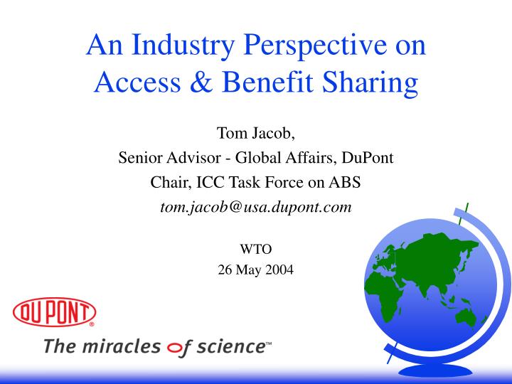 an industry perspective on access benefit sharing