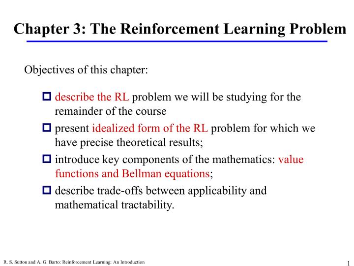 chapter 3 the reinforcement learning problem