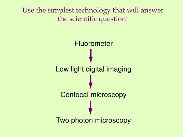 use the simplest technology that will answer the scientific question