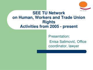 SEE TU Network on Human, Workers and Trade Union Rights Activities from 2005 - present