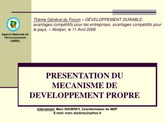presentation du mecanisme de developpement propre