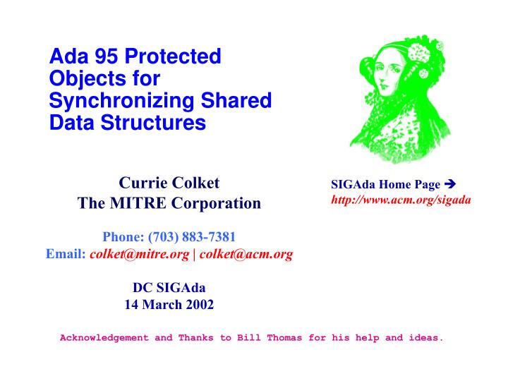 ada 95 protected objects for synchronizing shared data structures