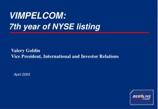 7th year of NYSE listing