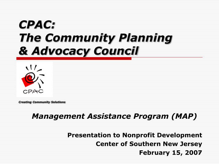 cpac the community planning advocacy council