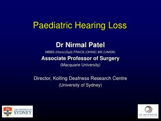 Paediatric Hearing Loss