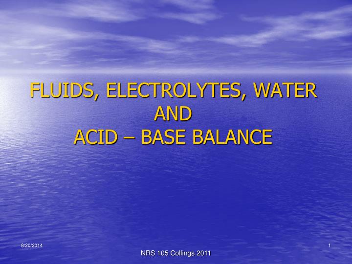 fluids electrolytes water and acid base balance