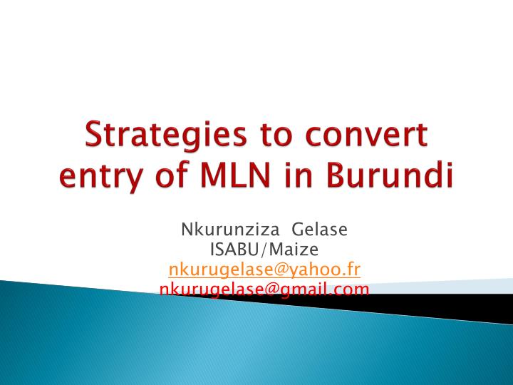 strategies to convert entry of mln in burundi