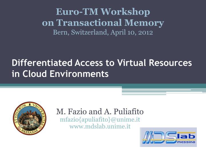 differentiated access to virtual resources in cloud environments