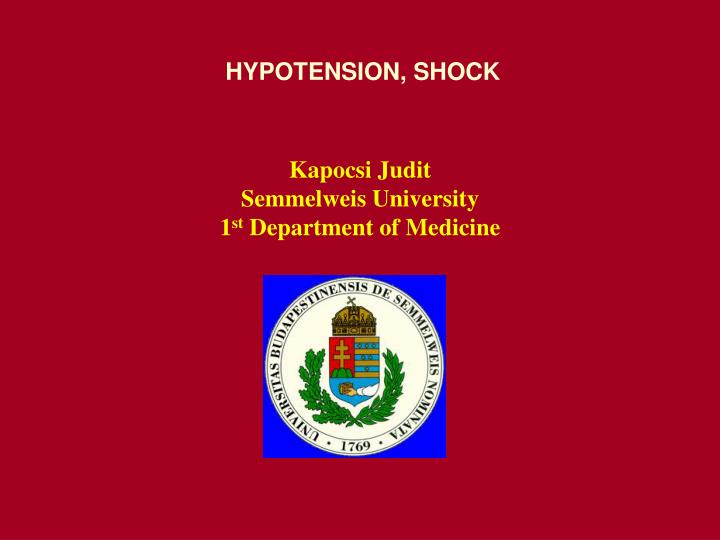hypotension shock