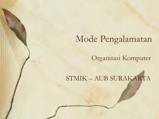 mode pengalamatan