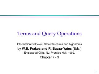 Terms and Query Operations