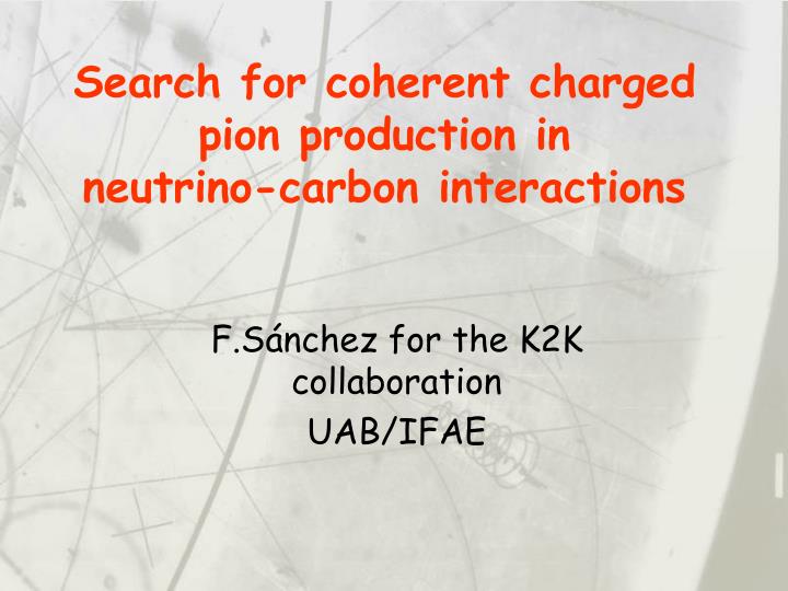 search for coherent charged pion production in neutrino carbon interactions